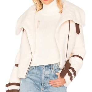 Eaves Faux Fur & Leather Moto Jacket (Never Worn)